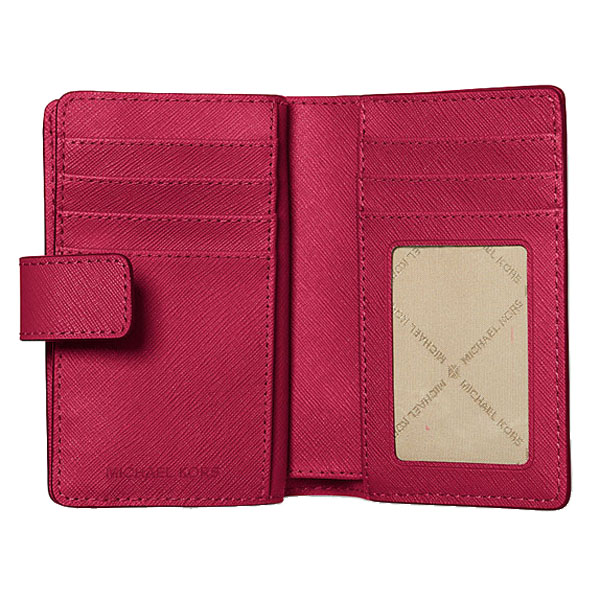 Michael Kors Medium Saffiano Leather Wallet Dk Raspberry # 35R4STVF6L