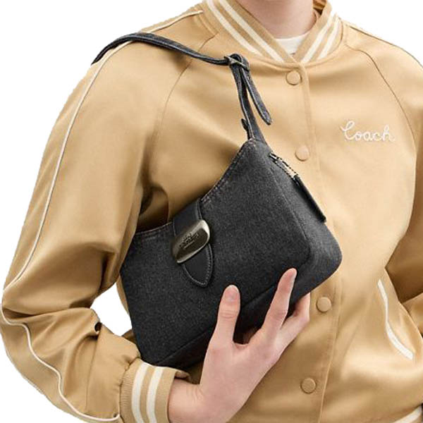 Coach Eliza Shoulder Bag In Signature Denim Qb Washed Grey # CAK45