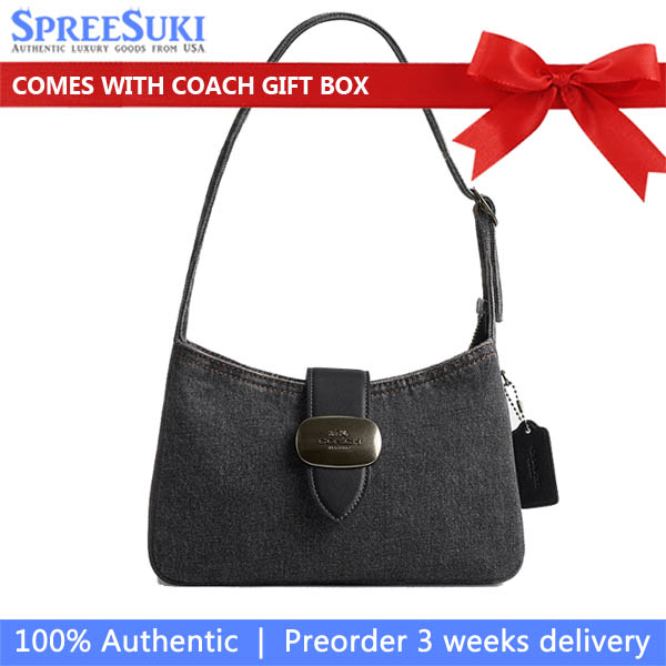 Coach Eliza Shoulder Bag In Signature Denim Qb Washed Grey # CAK45
