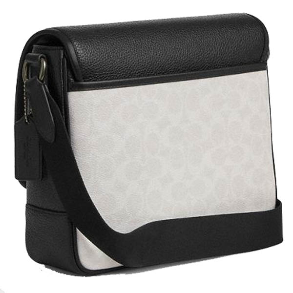 Coach Sprint Map Bag 25 In Colorblock Signature Canvas Gunmetal Chalk Black # CBI14