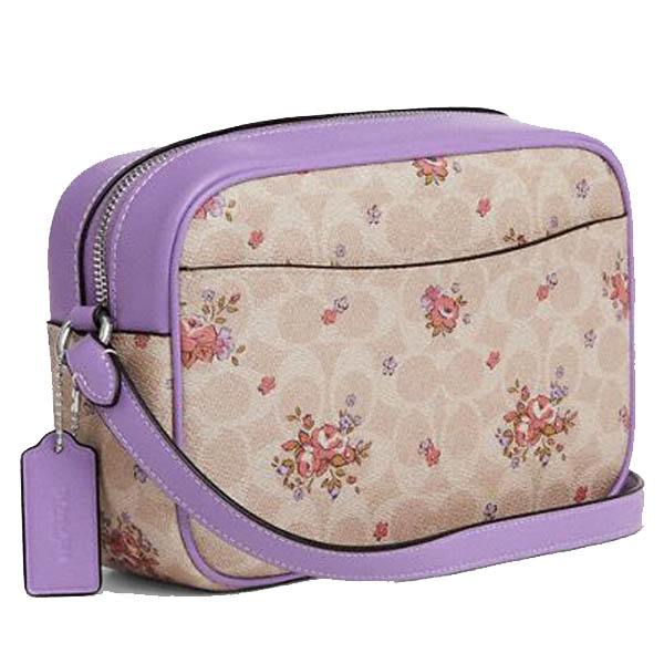 Coach Jamie Camera Bag In Signature Canvas With Floral Print Silver Sand Multi # CAT03