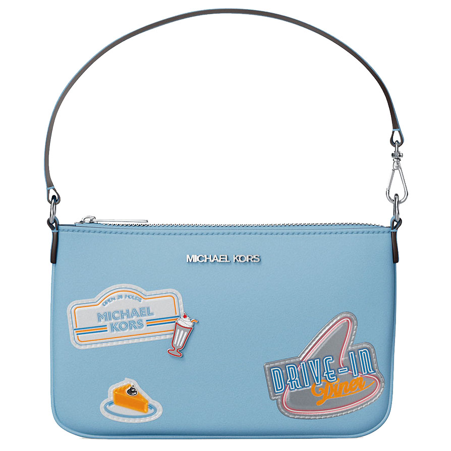 Michael Kors Jet Set Embellished Convertible Wristlet Light Sky # 35T5STVW5I
