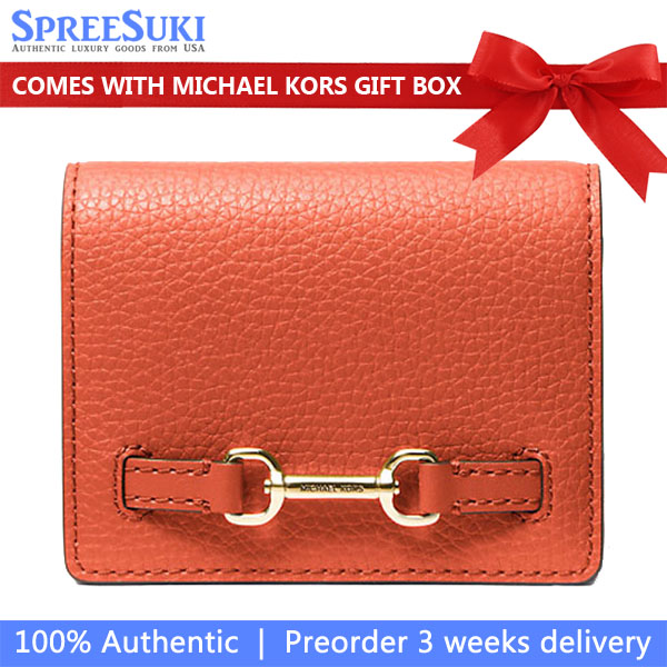 Michael Kors Carson Small Pebbled Leather Wallet Red Clay # 35S5G2ZD5L