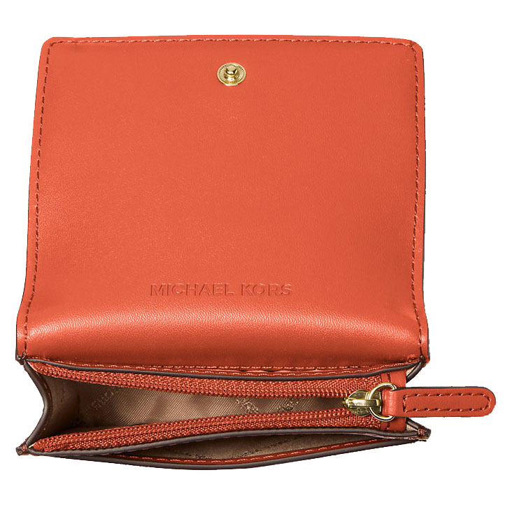 Michael Kors Carson Small Pebbled Leather Wallet Red Clay # 35S5G2ZD5L