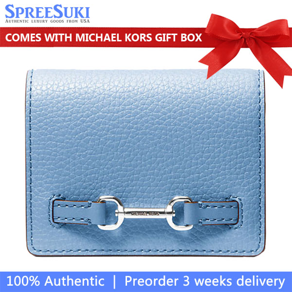 Michael Kors Carson Small Pebbled Leather Wallet Light Sky # 35S5S2ZD5L