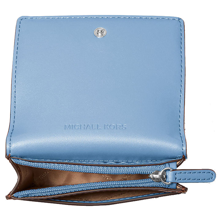 Michael Kors Carson Small Pebbled Leather Wallet Light Sky # 35S5S2ZD5L