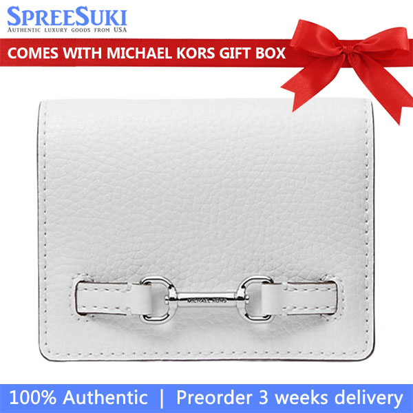 Michael Kors Carson Small Pebbled Leather Wallet Optic White # 35S5S2ZD5L