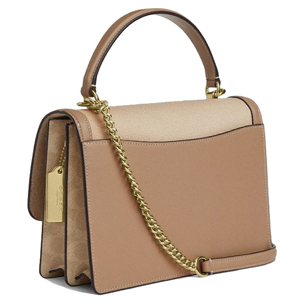 Coach Klare Top Handle Bag In Colorblock Signature Canvas Dark Natural Multi # CAK61