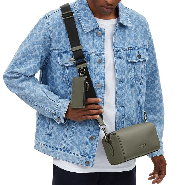 Coach Axel Crossbody Bag Gunmetal Military Green # CV530
