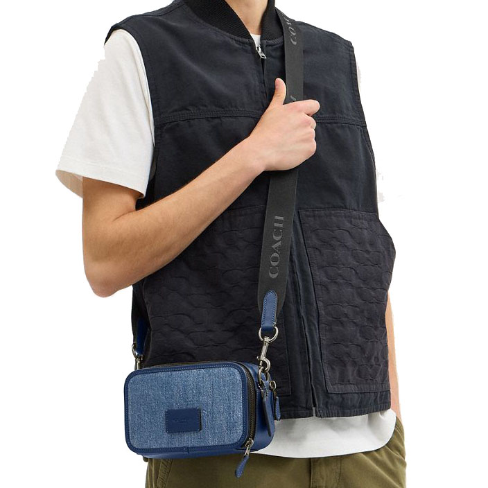 Coach Wyatt Crossbody Bag Denim Deep Blue # CBG14