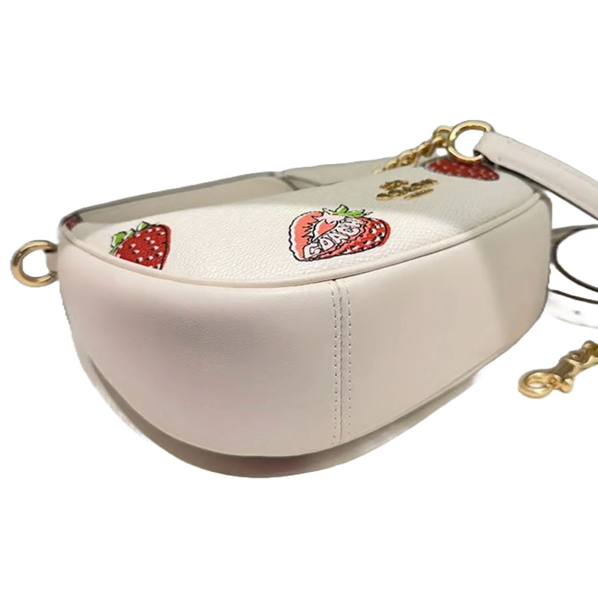 Coach Carmen Mini Crossbody Bag With Strawberry Print Chalk Multi # CAL01