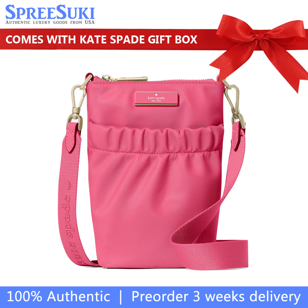 Kate Spade Carter Nylon Phone Crossbody Rose Oil # KL876