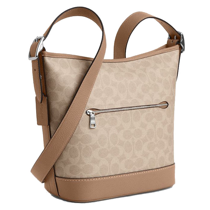 Coach Jude Duffle Bag In Signature Canvas Silver / Sand / Taupe # CBH20