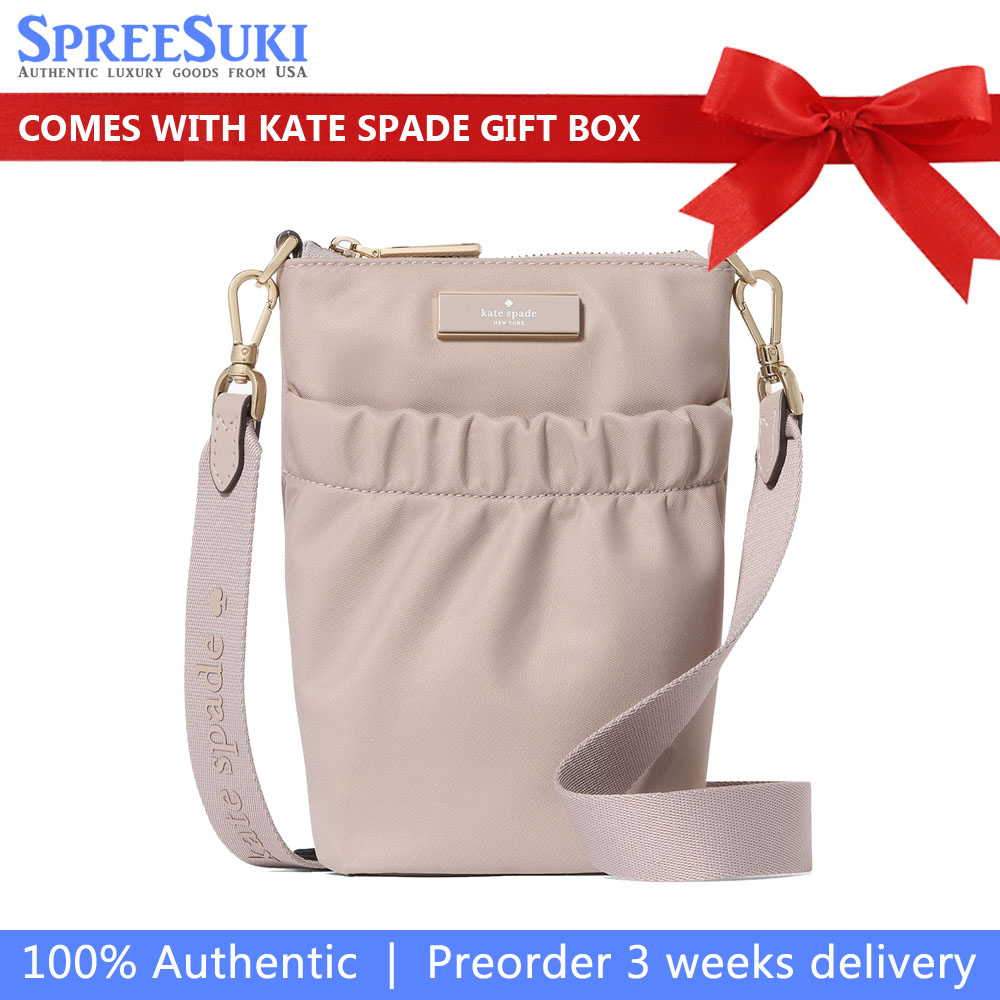 Kate Spade Carter Nylon Phone Crossbody Cozy Grey # KL876