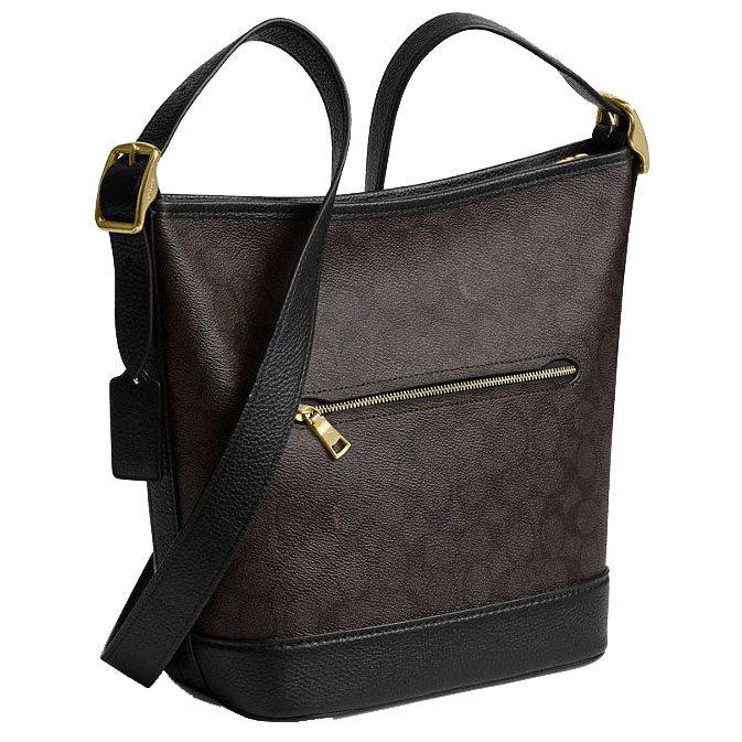 Coach Jude Duffle Bag In Signature Canvas Walnut / Black # CBH20