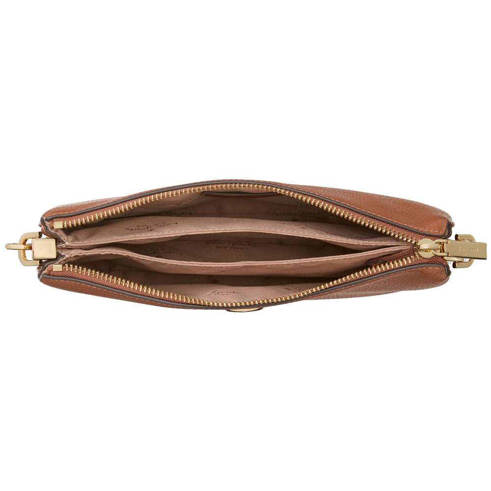 Kate Spade Kayla Small Triple Compartment Crossbody Warm Gingerbread # KL806