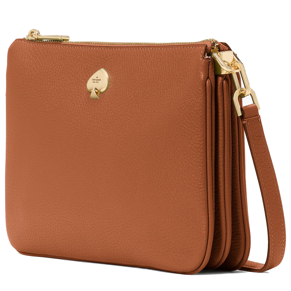 Kate Spade Kayla Small Triple Compartment Crossbody Warm Gingerbread # KL806