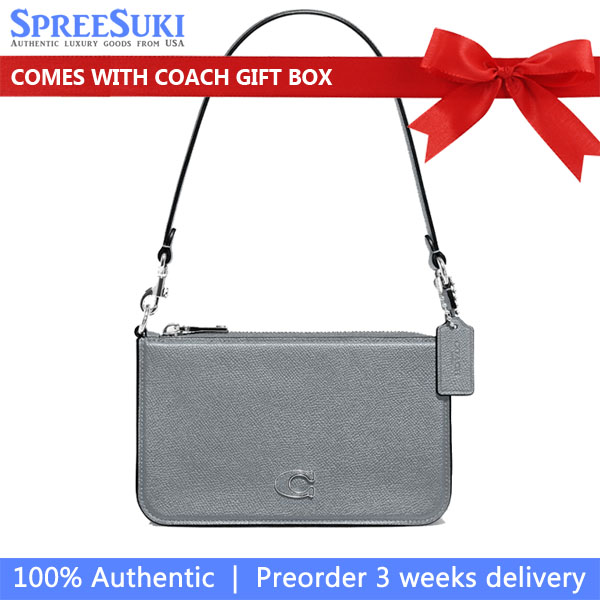 Coach Pouch Bag Grey Blue # CJ797