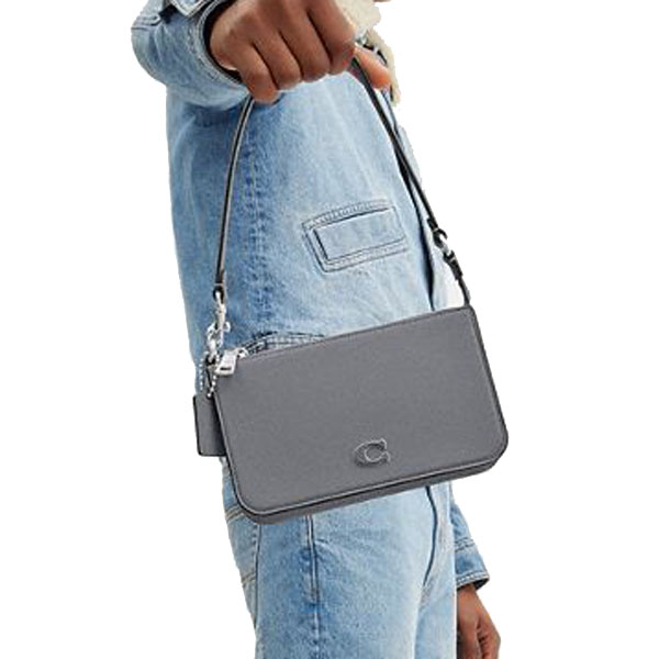 Coach Pouch Bag Grey Blue # CJ797