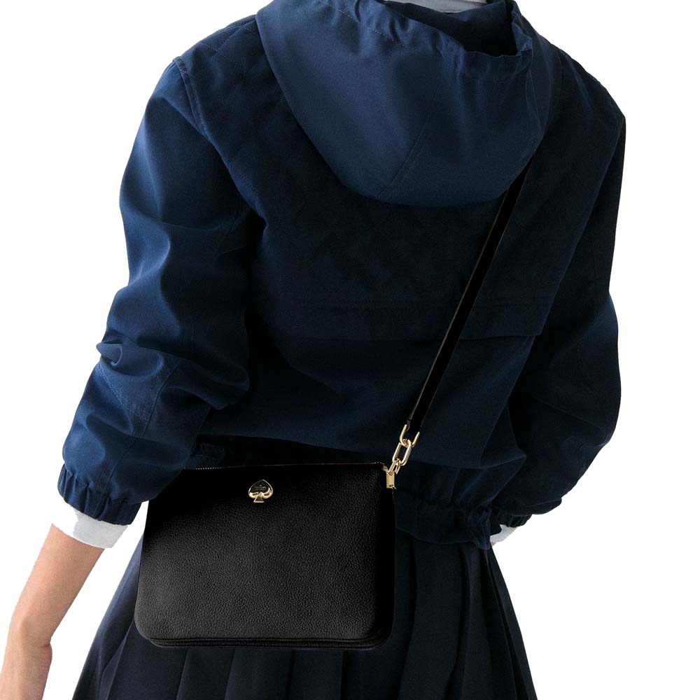 Kate Spade Kayla Small Triple Compartment Crossbody Black # KL806