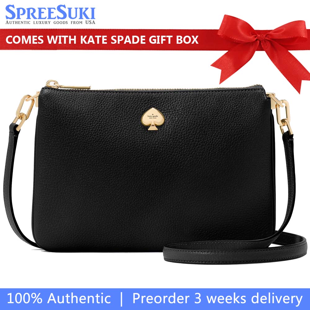 Kate Spade Kayla Small Triple Compartment Crossbody Black # KL806
