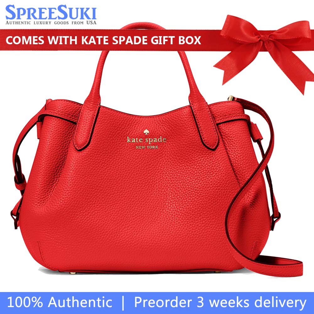 Kate Spade Pebble Leather Dumpling Small Satchel Tomato Slice # K8135