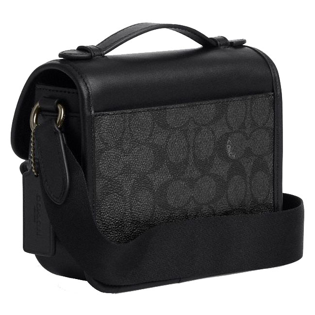 Coach Racer Crossbody Bag In Signature Canvas Gunmetal Charcoal Black # CBG13