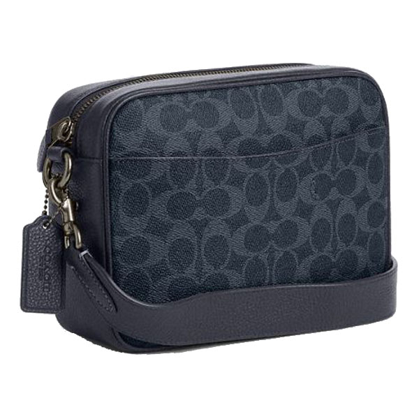 Coach Warner Crossbody Bag In Signature Canvas Gunmetal Denim Midnight Navy # CW217