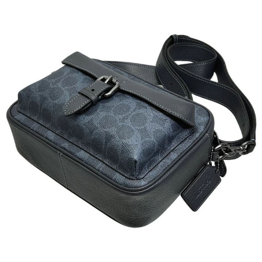 Coach Warner Crossbody Bag In Signature Canvas Gunmetal Denim Midnight Navy # CW217