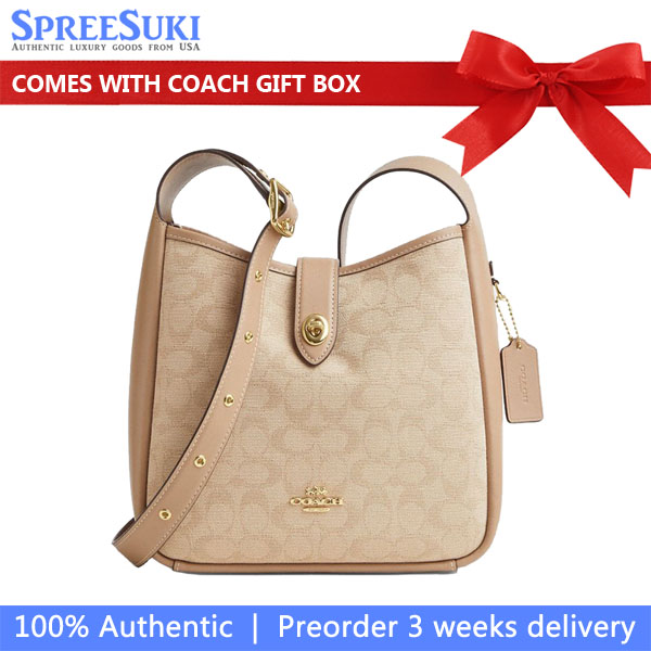Coach Hadley Convertible Crossbody Bag With Signature Canvas Dark Natural Multi # CAK50