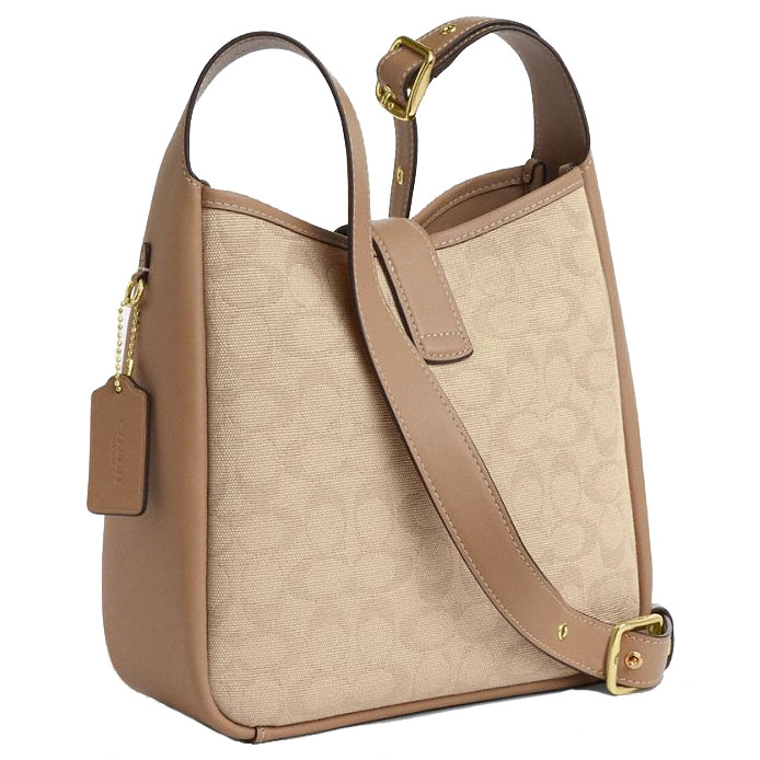 Coach Hadley Convertible Crossbody Bag With Signature Canvas Dark Natural Multi # CAK50