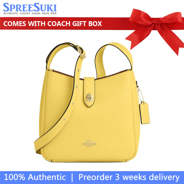 Coach Hadley Convertible Crossbody Bag In Suede Yellow # CW002