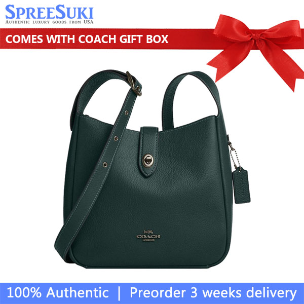 Coach Hadley Convertible Crossbody Bag In Suede Gunmetal Dark Teal # CW002