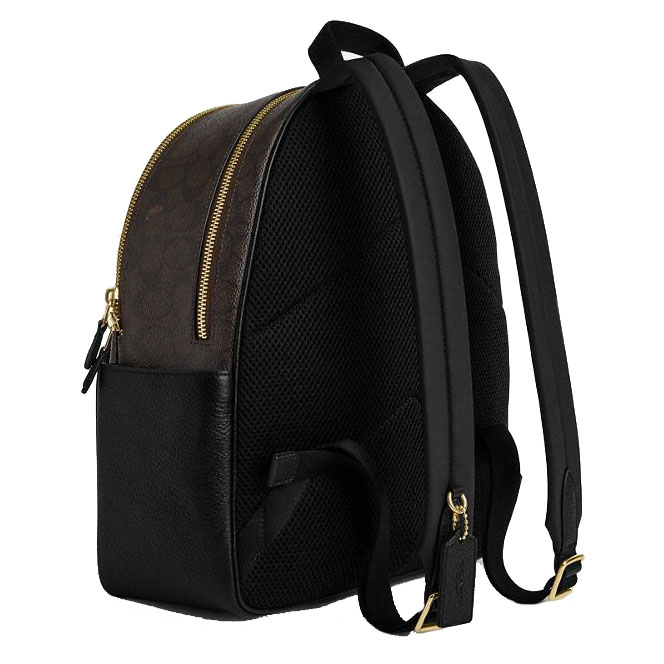 Coach Court Backpack In Signature Canvas Walnut Black # CZ176