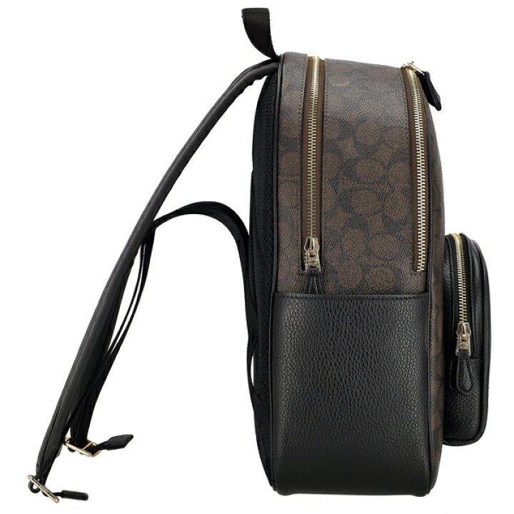 Coach Court Backpack In Signature Canvas Walnut Black # CZ176