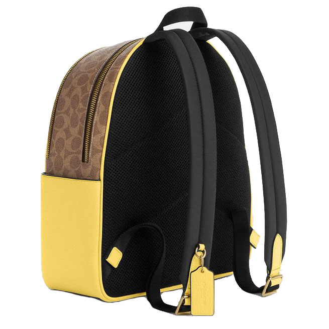 Coach Court Backpack In Signature Canvas Tan Yellow # CZ176