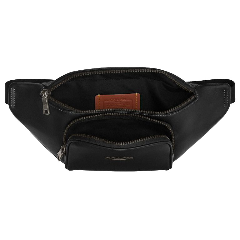 Coach Racer Small Belt Bag Gunmetal Black # CBF68