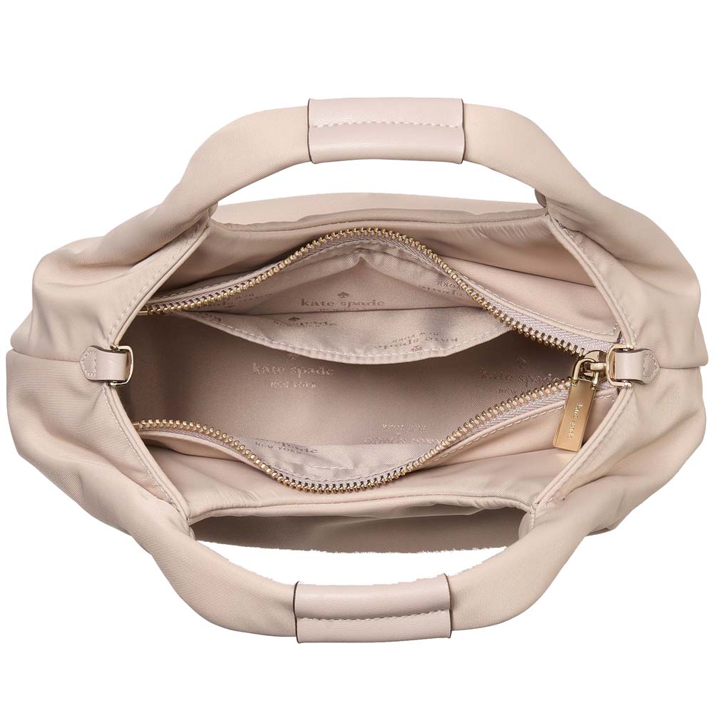 Kate Spade Carter Nylon Small Pleated Crossbody Cozy Grey # KL965