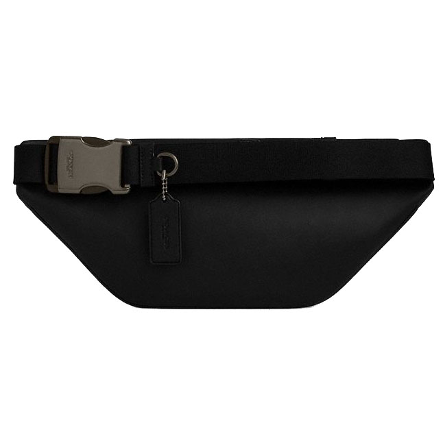 Coach Racer Small Belt Bag In Signature Canvas Gunmetal Charcoal Black # CBF77