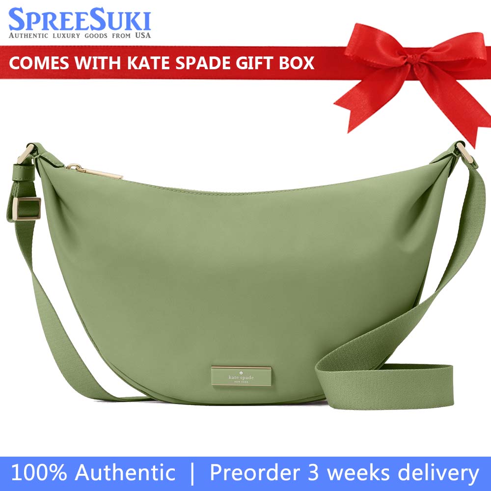 Kate Spade Carter Nylon Medium Sling Bag Cedar Stand # KL966