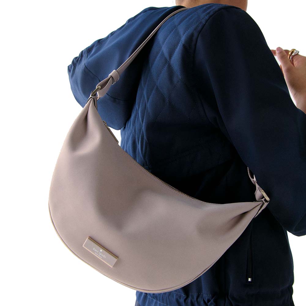 Kate Spade Carter Nylon Medium Sling Bag Cozy Grey # KL966