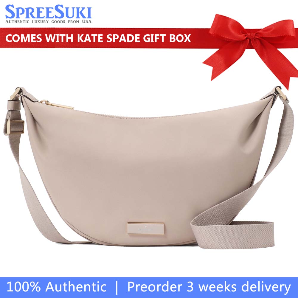 Kate Spade Carter Nylon Medium Sling Bag Cozy Grey # KL966