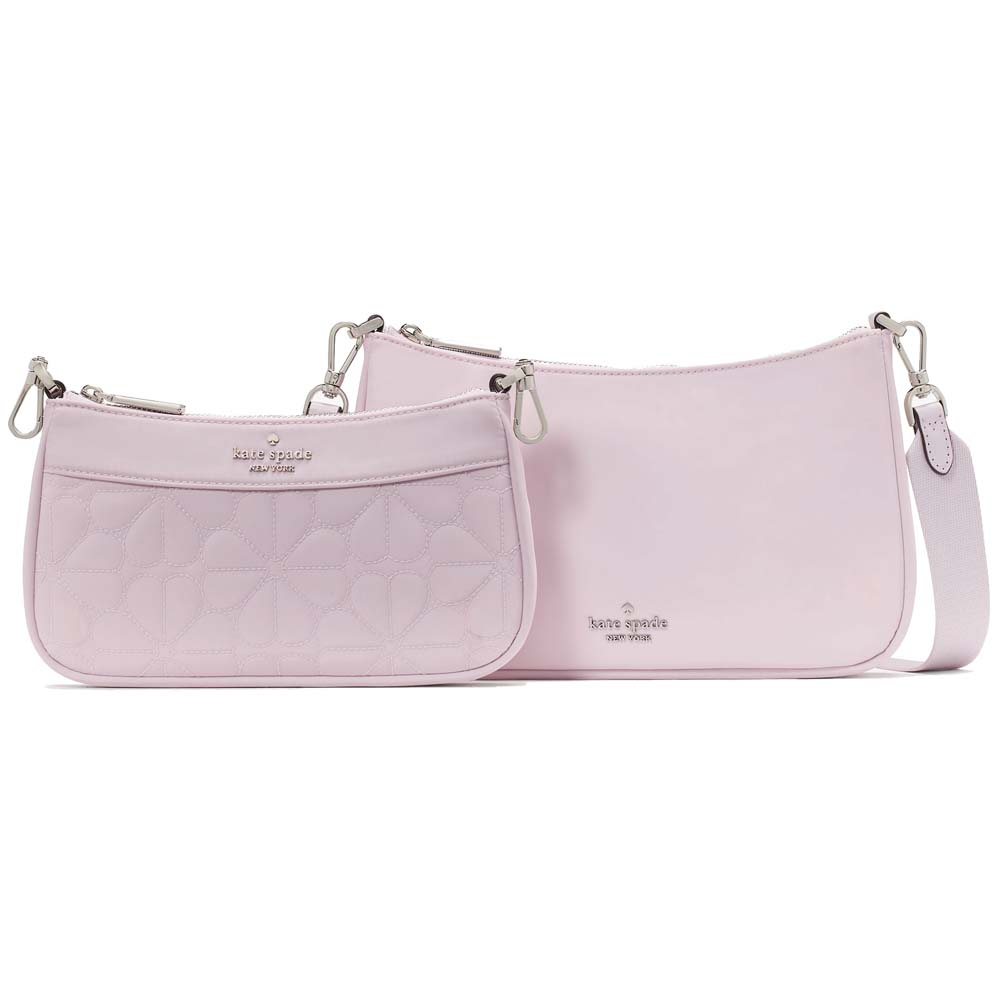 Kate Spade Duet Quilted Fabric Small Crossbody Pale Amethyst # KK901