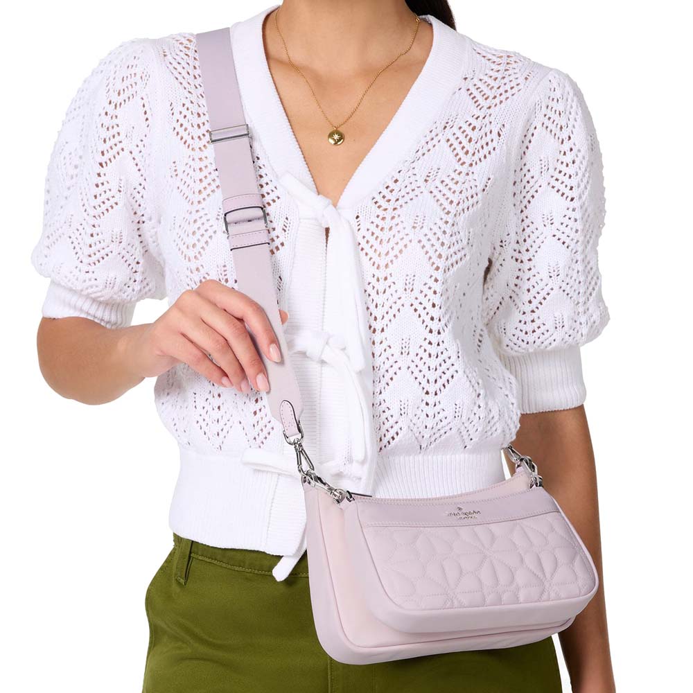 Kate Spade Duet Quilted Fabric Small Crossbody Pale Amethyst # KK901