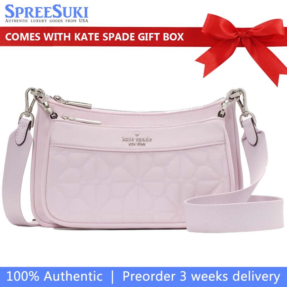 Kate Spade Duet Quilted Fabric Small Crossbody Pale Amethyst # KK901