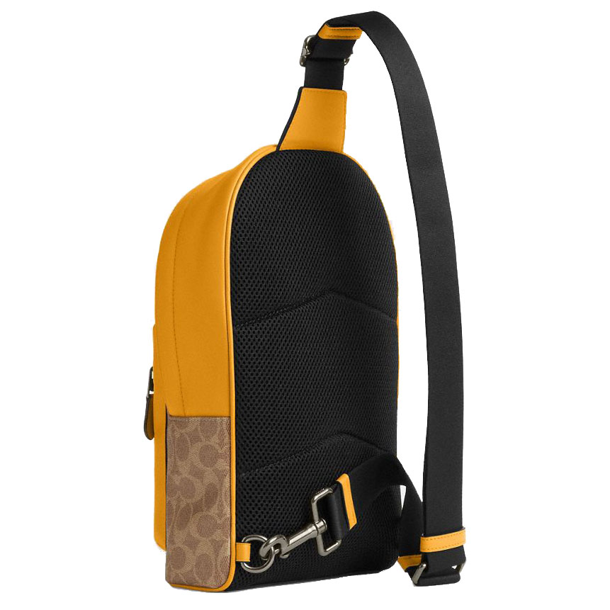 Coach West Pack In Colorblock Signature Canvas Tan Buttercup # CAX45
