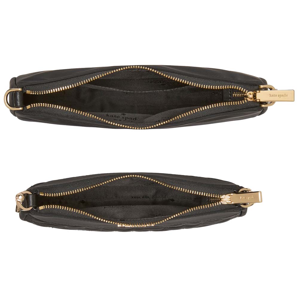 Kate Spade Duet Quilted Fabric Small Crossbody Black # KK901