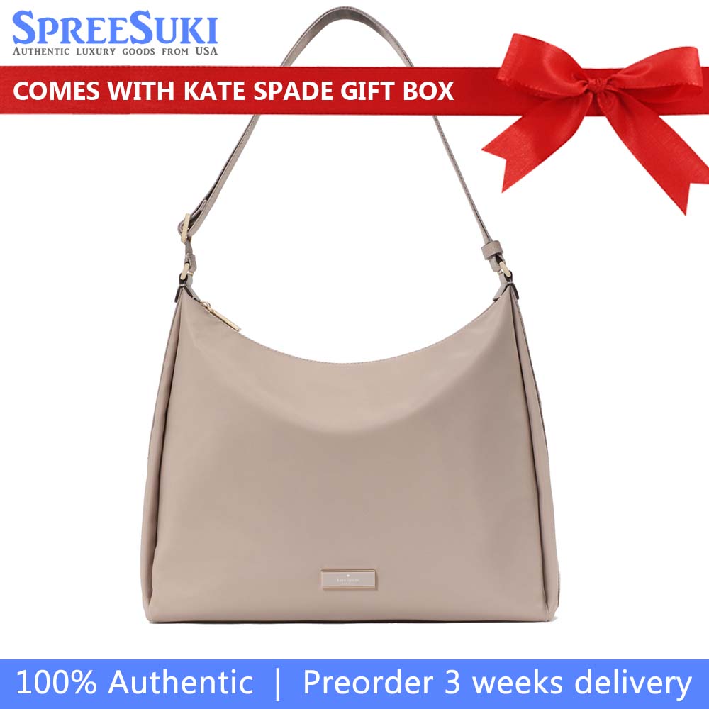 Kate Spade Carter Nylon Large Convertible Crossbody Cozy Grey # KL963