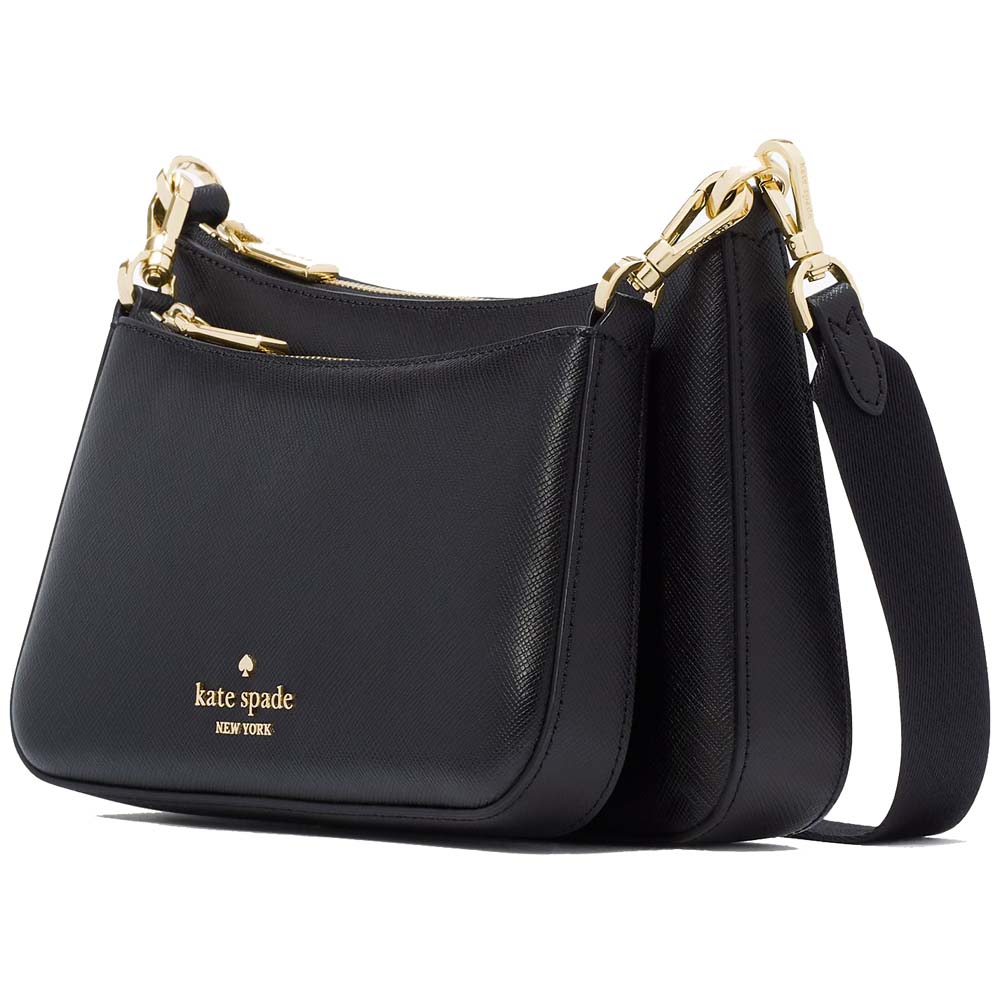 Kate Spade Duet Saffiano Leather Small Crossbody Black # KH757