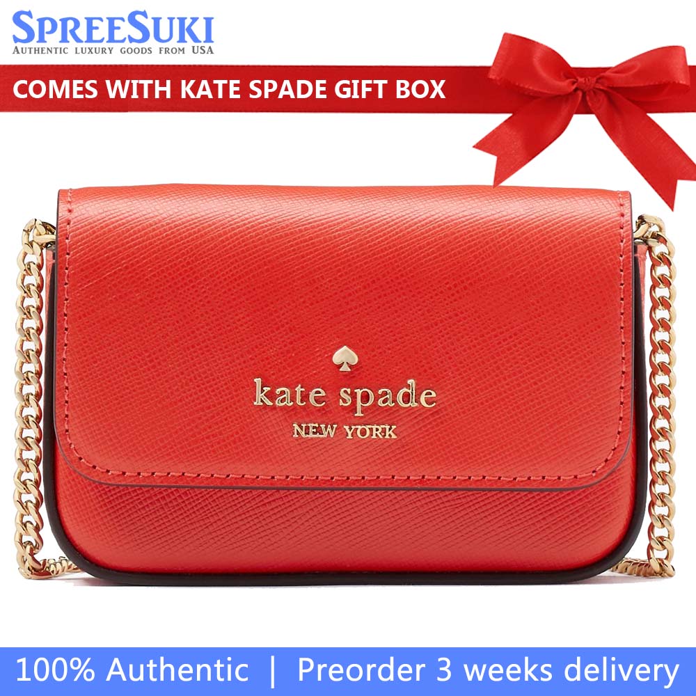 Kate Spade Madison Card Case Crossbody Tomato Slice # KK937